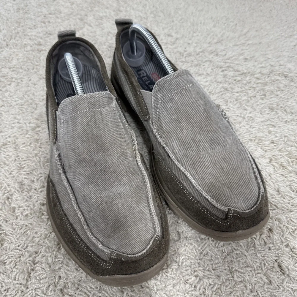 SKECHERS Relaxed Fit 63820 Taupe Memory Foam Slip On Shoes Loafers Mens 11.5‎